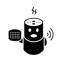 voice assistant icon, voice assistant silhouette vector illustration-simple silhouette illustration of voice assistant, perfect for voice assistant logos and icons