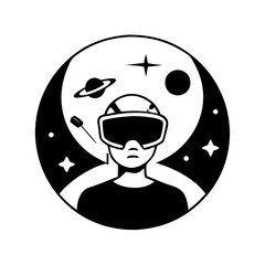 vr space icon icon, vr space icon silhouette vector illustration-simple silhouette illustration of vr space icon, perfect for vr space icon logos and icons