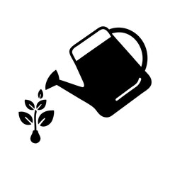 watering can icon, watering can silhouette vector illustration-simple silhouette illustration of watering can, perfect for watering can logos and icons