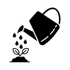 watering can icon, watering can silhouette vector illustration-simple silhouette illustration of watering can, perfect for watering can logos and icons