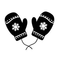 winter mittens icon, winter mittens silhouette vector illustration-simple silhouette illustration of winter mittens, perfect for winter mittens logos and icons