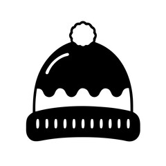 winter hat icon, winter hat silhouette vector illustration-simple silhouette illustration of winter hat, perfect for winter hat logos and icons