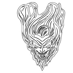 Sketch Art of Villain Character on White