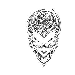 Stylized Silhouette of a Dramatic Character Face