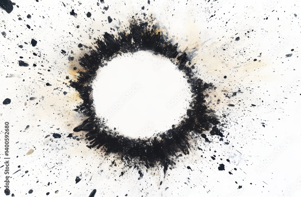 Aufkleber abstract circular splatter design on white background