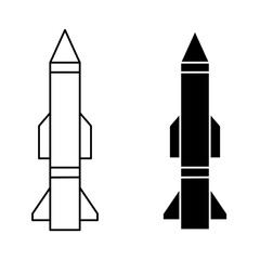 Rocket Icon Vector. Rocket Vector Icon in line style design. Symbol of Rocket. Vector illustration.