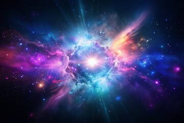 Cosmic Nebula: Vibrant Stardust and Celestial Lights in Dark Space