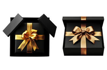 Elegant black gift boxes with bows for luxury and premium gifting
