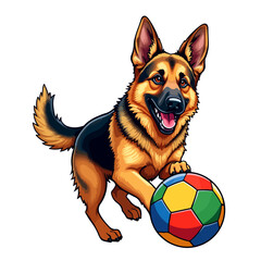 German shepherd dog vector illustration