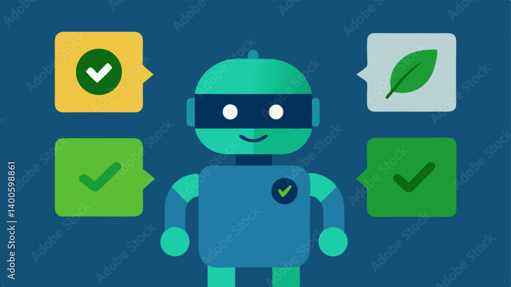 Poster product comparison display a splitscreen interface showing a robot comparing a traditional product w
