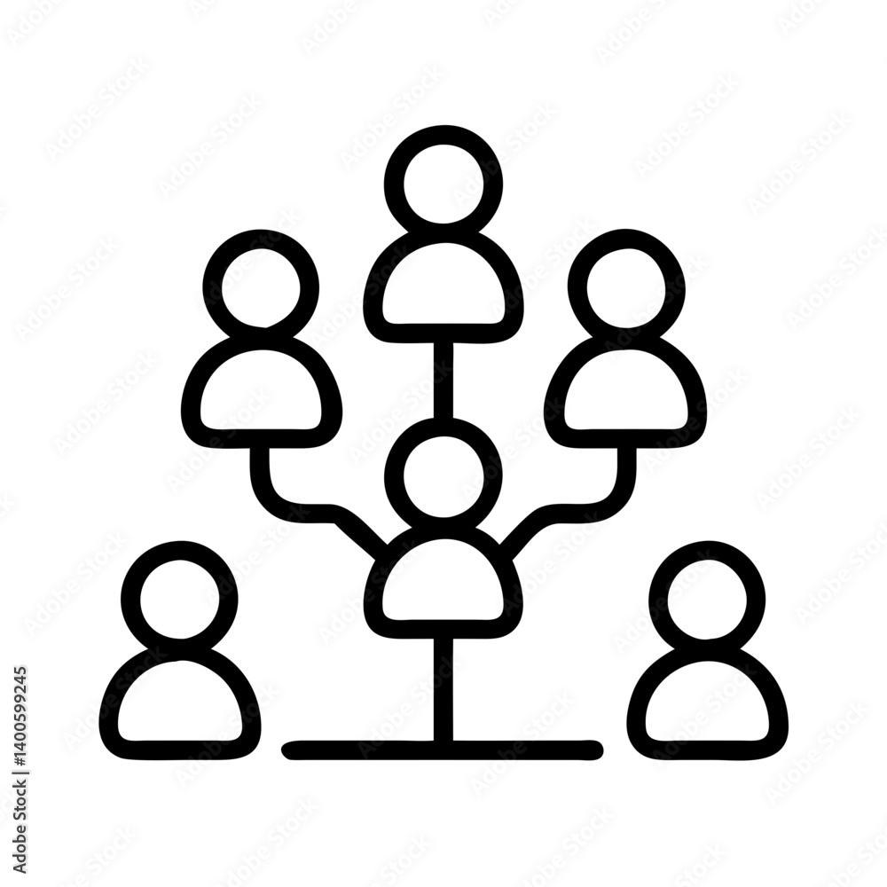 Aufkleber organization chart hierarchy structure diagram business management team network connection people