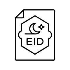 Eid mubarak greeting card vector illustration with moon and star islamic holiday celebration