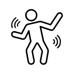Dancing person outline vector illustration simple design isolated on white background icon image