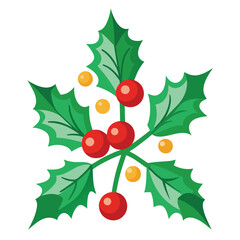 Christmas mistletoe isolated on white background