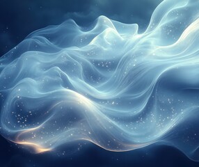 Dynamic Abstract Light Waves Blue Background Illustration