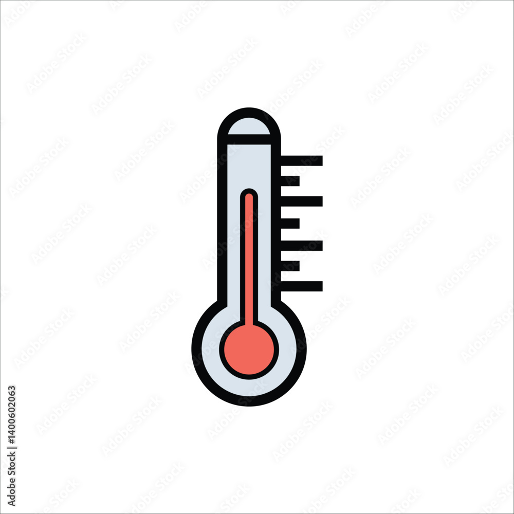 Wall mural ermometer vector icon line template