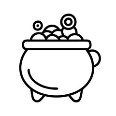 Cauldron halloween vector illustration: witch cauldron, potion, halloween decoration, spooky design