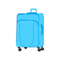 wheels soft shell suitcase cartoon vector illustration