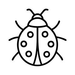 Isolated ladybug vector illustration, ladybug outline drawing, insect icon, ladybug clip art image