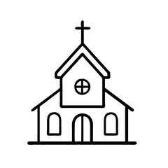 Vector church building illustration for religious services and christian worship in simple style