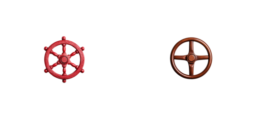 Colorful ship wheels for nautical decor or themed events