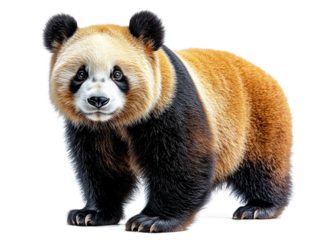 A high-resolution studio photograph full body shot of a Giant Panda on a pure white background, perfect for dicut, animal sysbol of China.