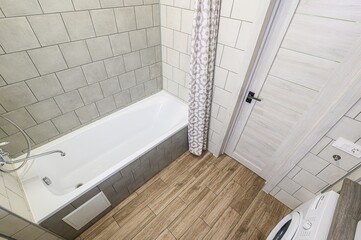 interior apartment room bathroom, sink, decorative elements, toilet
