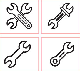 tools icon set, wrench icon collection