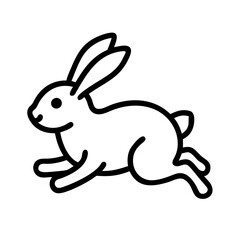 Isolated vector illustration of a running rabbit hare bunny line art for easter design pet