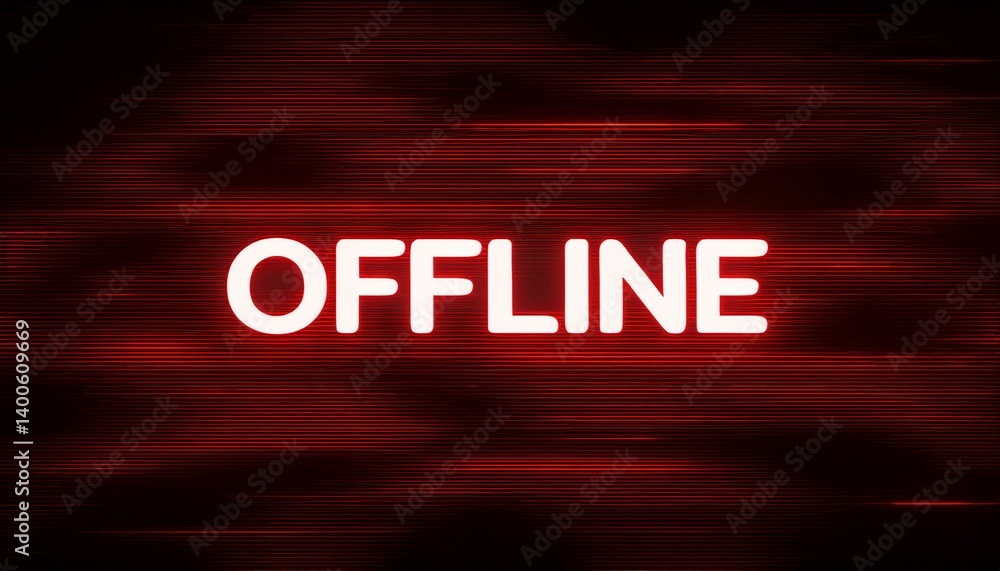Poster offline message displayed with a red background, indicating connection loss or system downtime