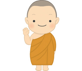 Obraz premium A novice or monk of Buddhism