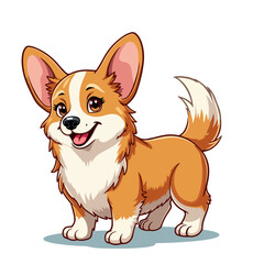 Hand-drawn Corgi Dog cartoon vector illustration