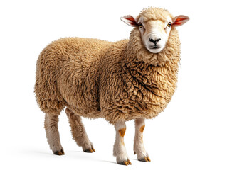Fototapeta premium A high-resolution studio photograph full body shot of a Suffolk sheep are standing on a pure white background, perfect for dicut