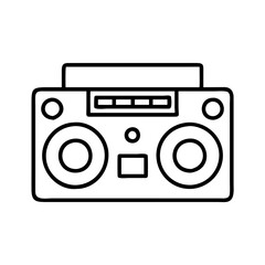 Vintage boombox vector illustration for retro music lovers and audio equipment enthusiasts design needs