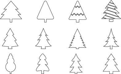 Christmas tree line icon
