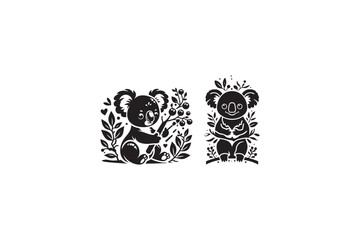 Koala animal vector silhouette image made by adobe illustrator. eps