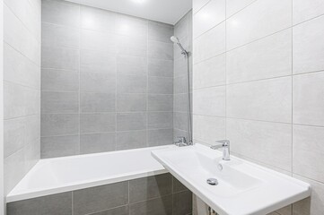 interior apartment room bathroom, sink, decorative elements, toilet