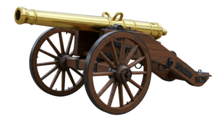 Isolated Golden Cannon
