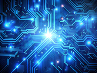 Futuristic blue background with lines circuit electric.  Futuristic digital electric tech circuit board pattern background design.