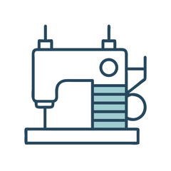 Sewing Machine with Thread Spool Icon Design