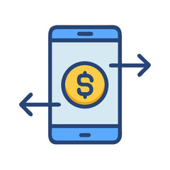 Dollar Coin Transfer Icon Design