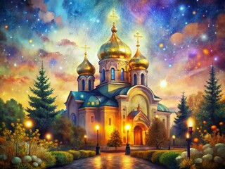 Fototapeta premium Church of Mary Magdalene, Moscow, Russia - Bokeh Photography, June 2022