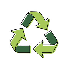 Obraz premium Recycling symbol design in green colors representing sustainability 