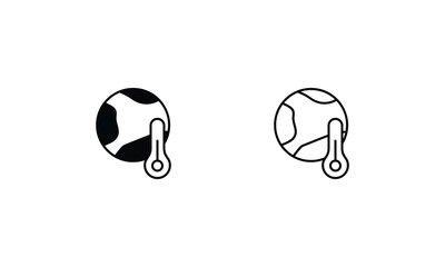 High Temperature icons set vector stock illustration