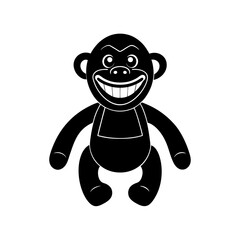 Laughing monkey toy silhouette vector art © MDAriful