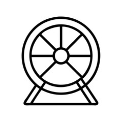 Fototapeta premium Hamster wheel exercise equipment pet supplies rodent toy running wheel for small animals outline