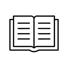 Open book icon vector illustration for education reading and library resources and learning materials