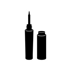 Liquid eyeliner silhouette vector illustration