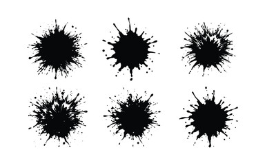 Black brush stroke set isolated on white background. paint brush stroke vector for ink paint, splash and drip , silhouette blob spray. Vector illustration