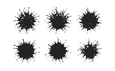 Black brush stroke set isolated on white background. paint brush stroke vector for ink paint, splash and drip , silhouette blob spray. Vector illustration